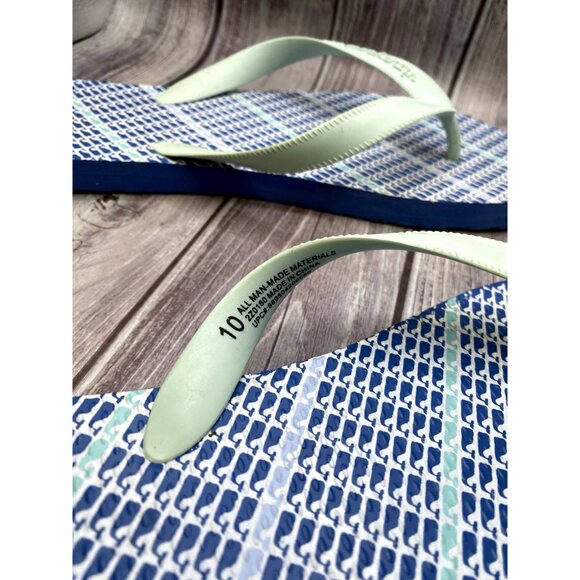 Vineyard Vines Light Blue Whale Flip Flop Sandals Women Size 10 - Picture 5 of 6